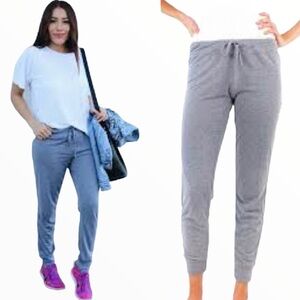 PIMA Tee New York Print Jogger Pants With Drawstring Waistband Grey Size Large